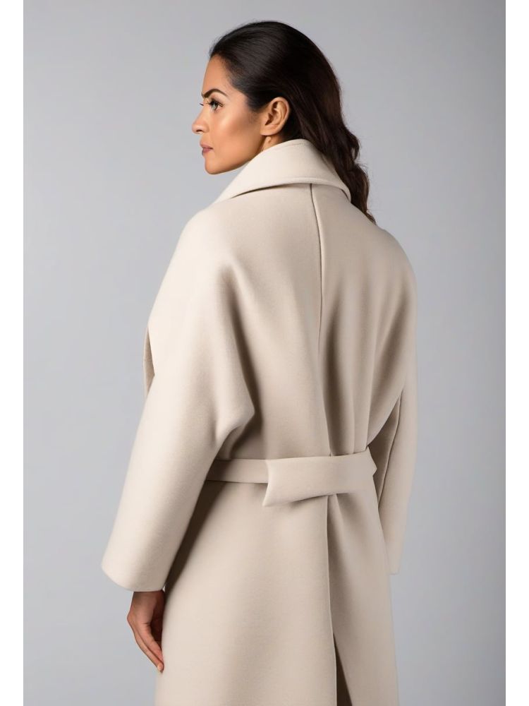 Ecru Undyed Wrap Coat