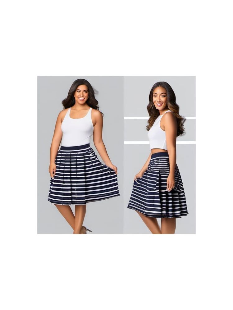 Pleated Midi Skirt - Plus