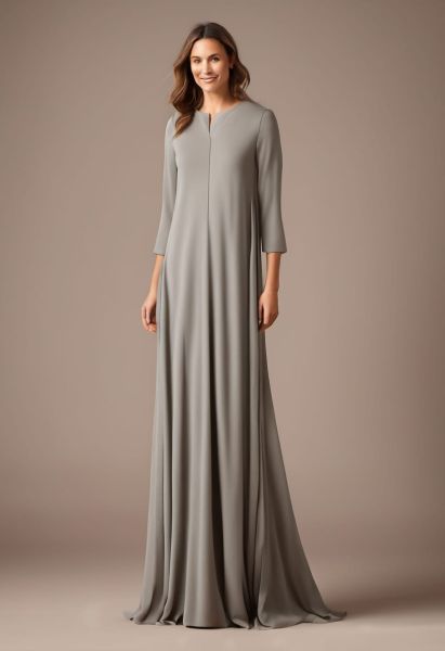 Slate Wool Column Dress