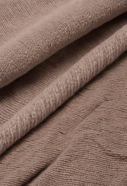 Ecru Lambswool Roll-neck Knit