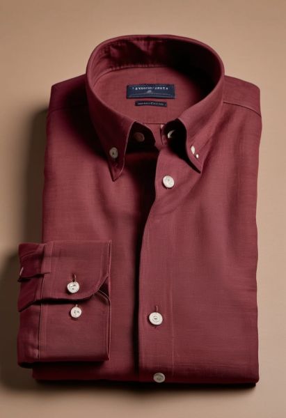 Bordeaux Linen Classic Shirt