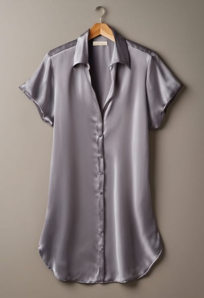 Slate Silk Tunic Shirt