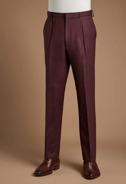 Bordeaux Wool Tapered Trouser